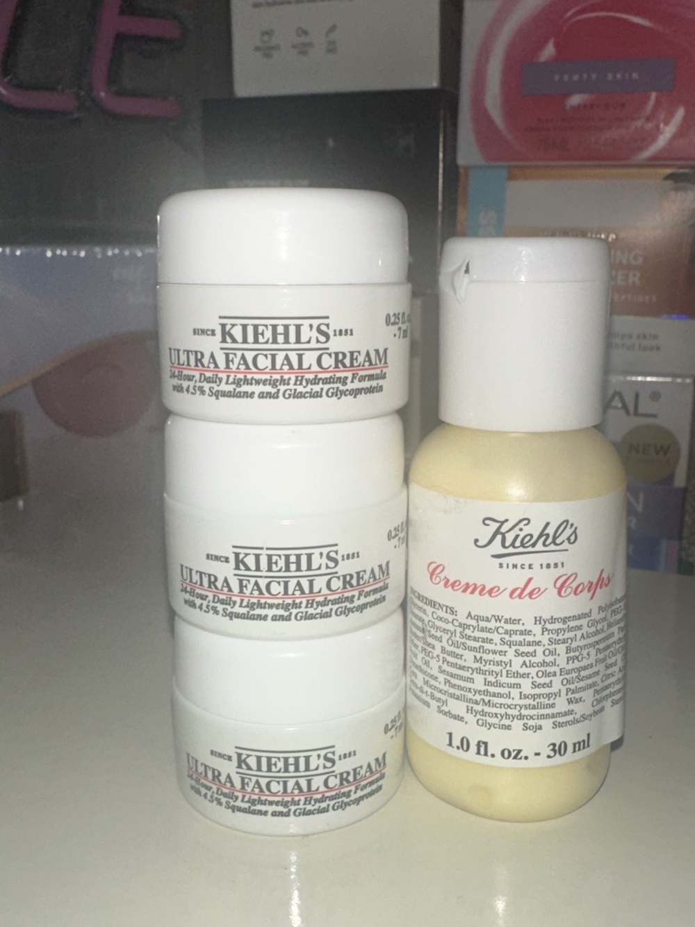 Kiehl's Ultra Facial Cream x3 and Creme de Corps Mini set NEW
